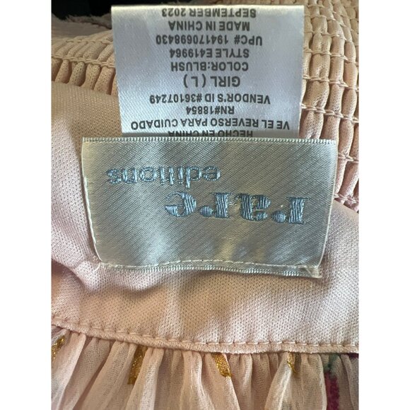 Girls Nina Floral Midi Dress By Rare Editions Blush Polyester Cotton - Picture 7 of 8